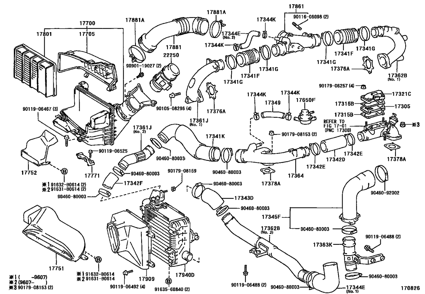 *RARE, DISCONTINUED* JZA80 Supra Genuine OEM LHD NA MAF Assy w/ Air Cleaner Piping (22250-46010 / 22250-46040)