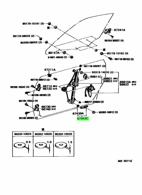 *DISCO* JZA80 Supra Genuine OEM Front Door Window Guide Lower Plate (67443-14030)