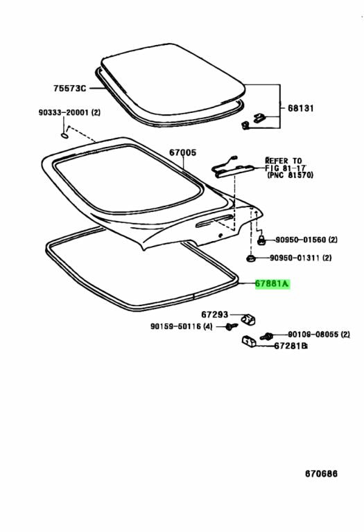 JZA80 Supra Genuine OEM Back Door Weatherstrip (64795-14030)