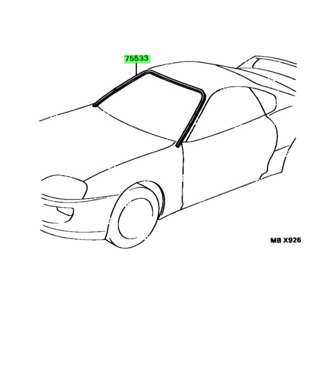 *NEW* JZA80 Supra Genuine OEM Windshield Moulding (75533-14190)