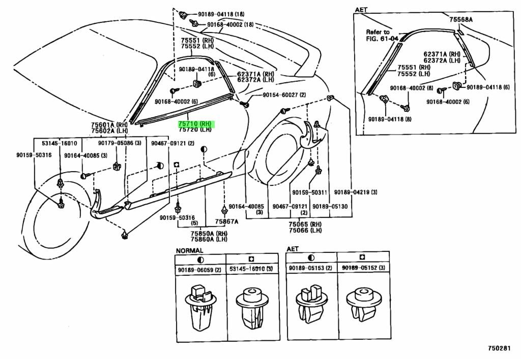 *NEW* JZA80 Supra Genuine OEM Front Door Belt Moulding Set (75710-14250 / 75720-14250)