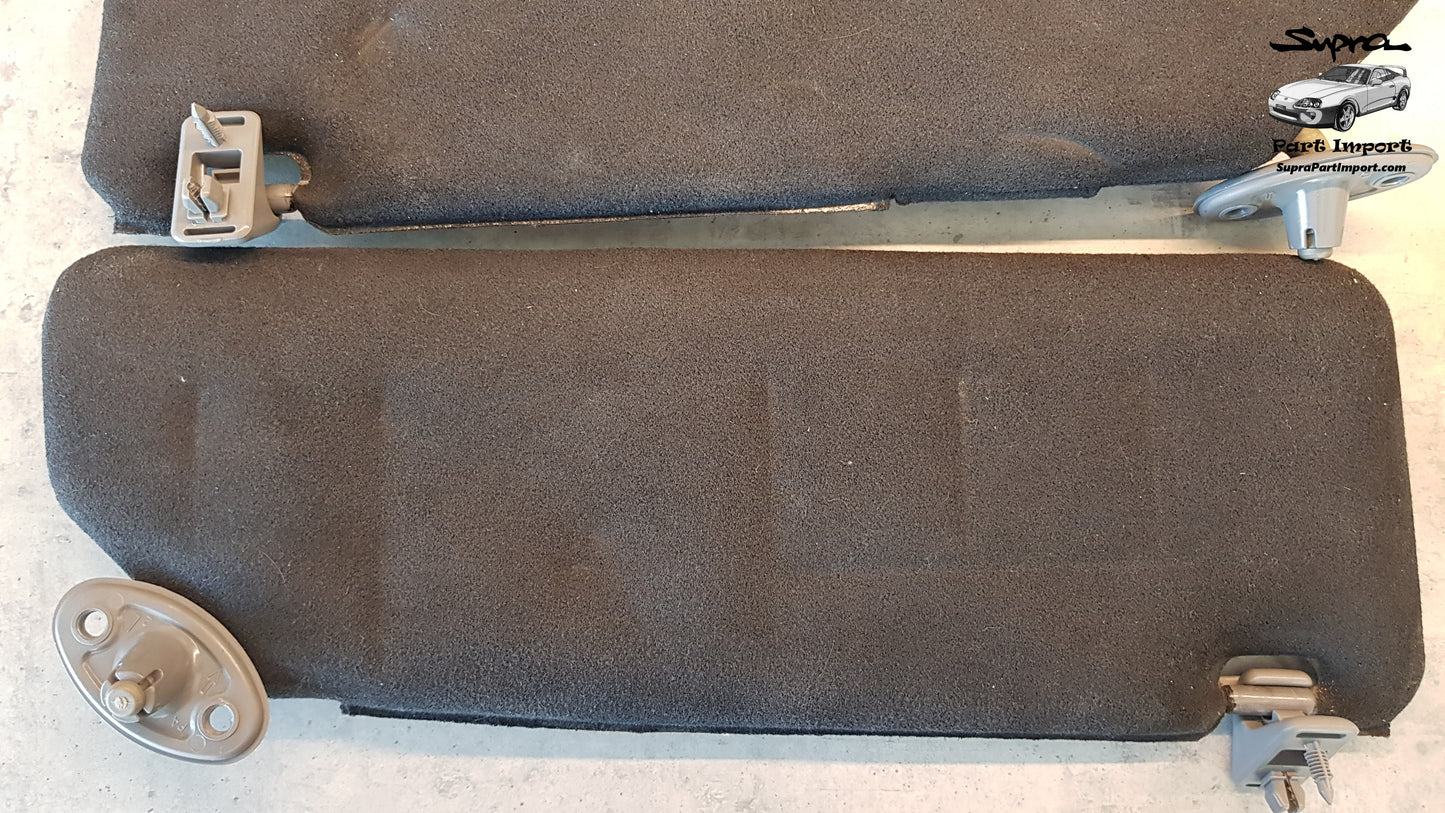 JZA80 Supra Genuine OEM S1 RHD Tanned Black Sun Visor Set