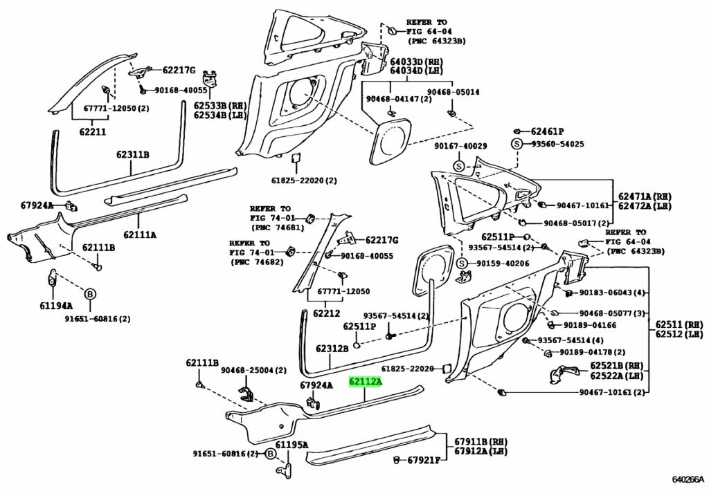 JZA80 Supra Genuine OEM RHD Interior Side Kick Panels (62102-14240-C0, 62101-14180-C0)