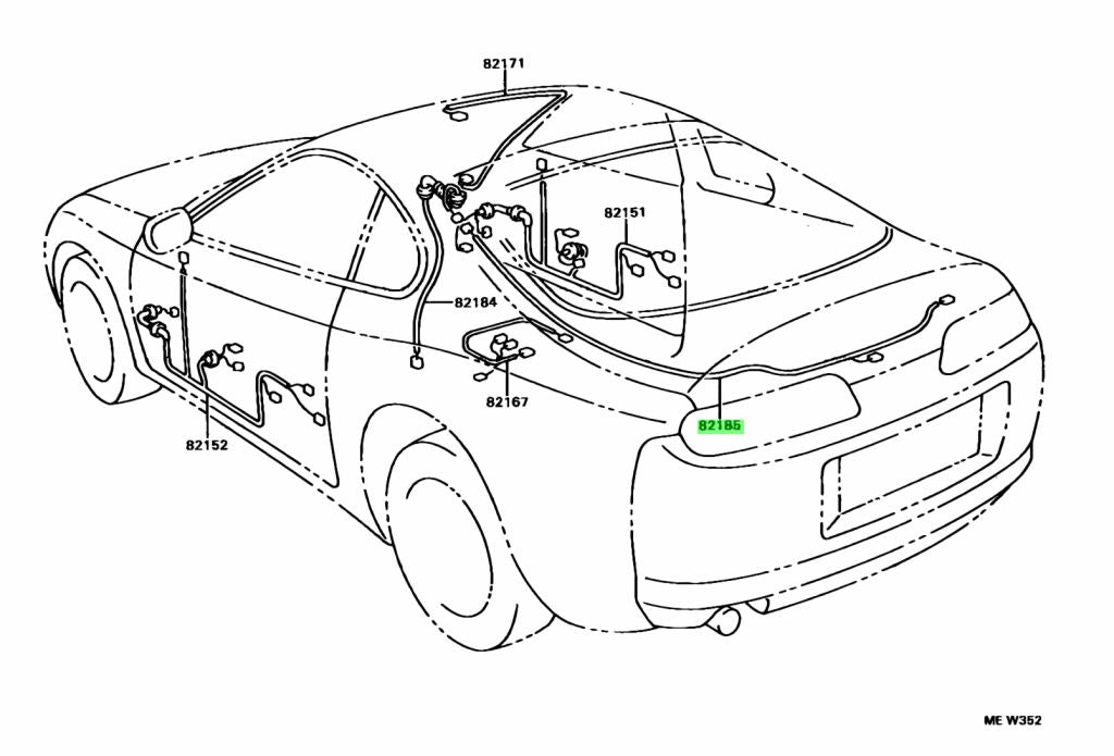 JZA80 Supra Genuine OEM Trunk Wiring Set (82185-14180 and others)