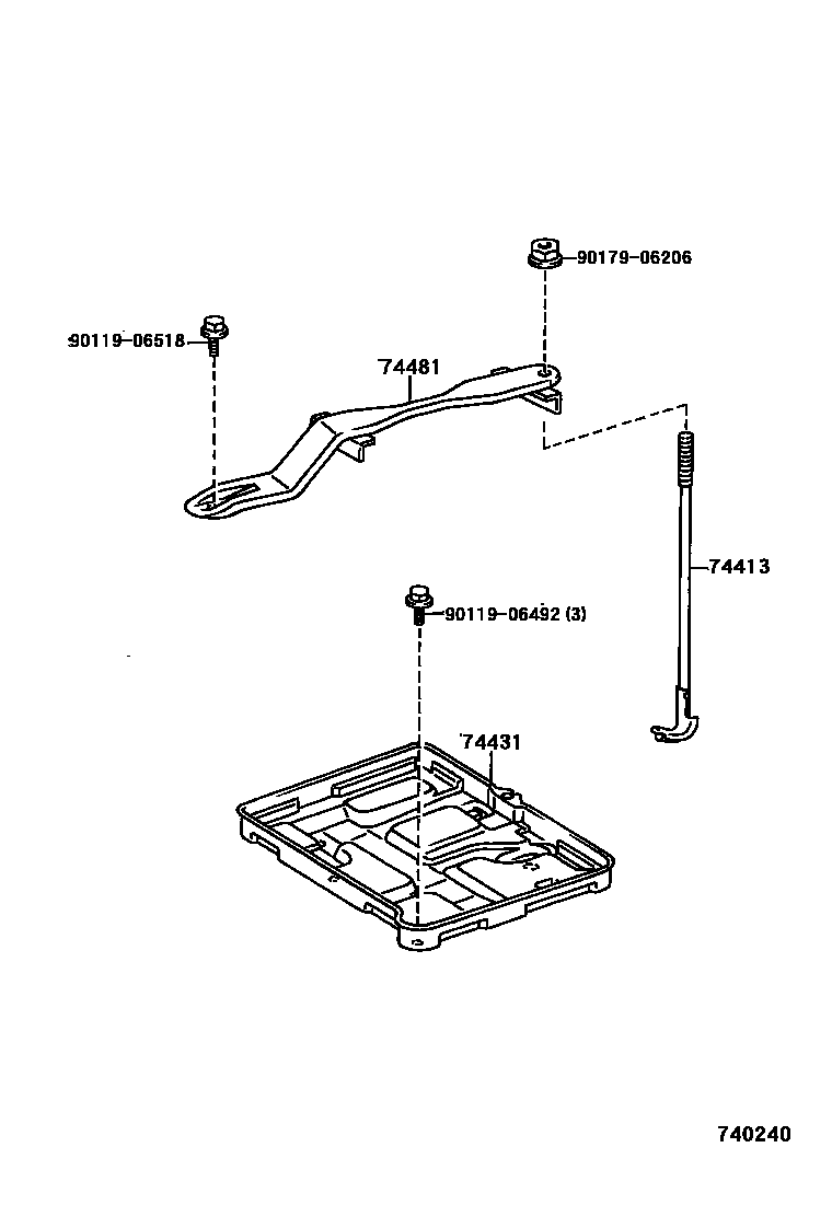 *NEW* JZA80 Supra Genuine OEM Battery Carrier Set (74404-14320 + 74407-14020 + 74431-14070)