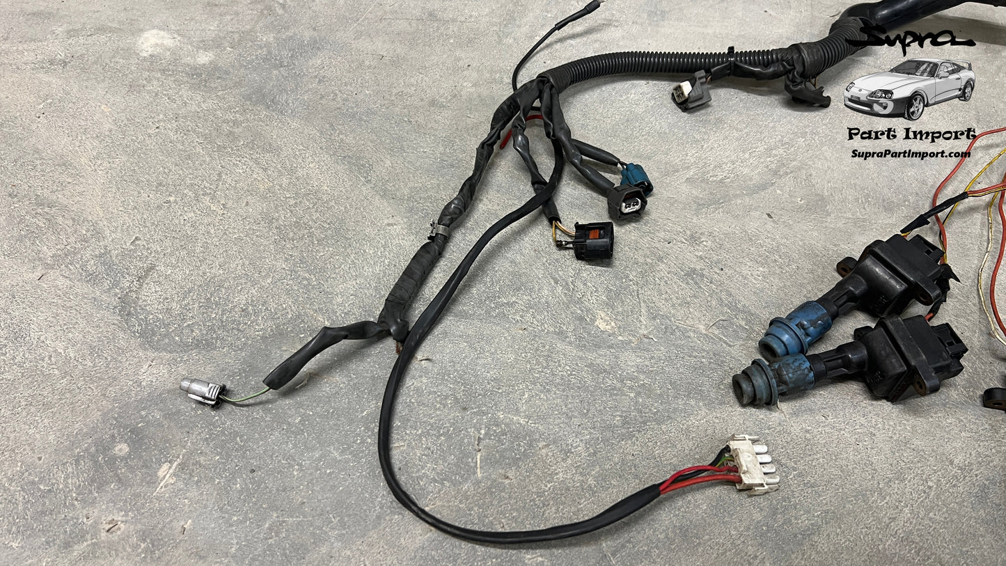 *RARE* JZA80 Supra OEM RHD TT Auto 2JZ-GTE Non-VVTi + Auto Gearbox Engine Harness (82121-14810 / 82121-14811)