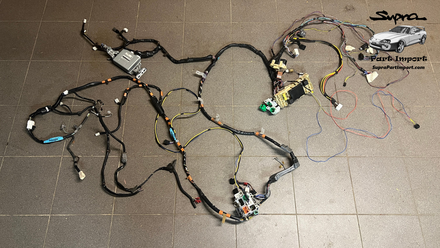 *RHD->LHD* JZA80 Supra Genuine OEM S1 LHD Wire Cowl / Interior Fuse Box + Extra Floor Harness (82131-1D640)