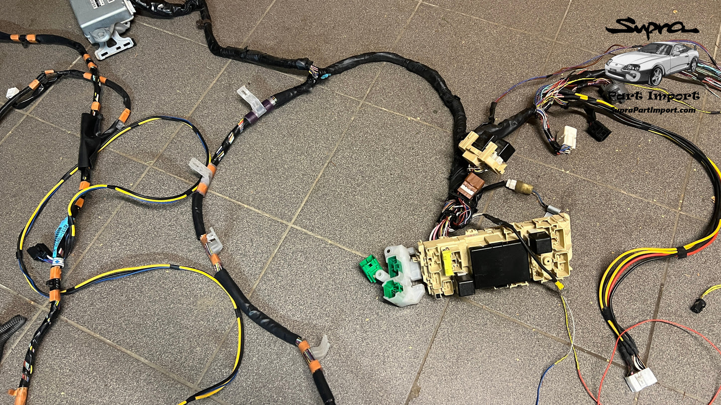 *RHD->LHD* JZA80 Supra Genuine OEM S1 LHD Wire Cowl / Interior Fuse Box + Extra Floor Harness (82131-1D640)