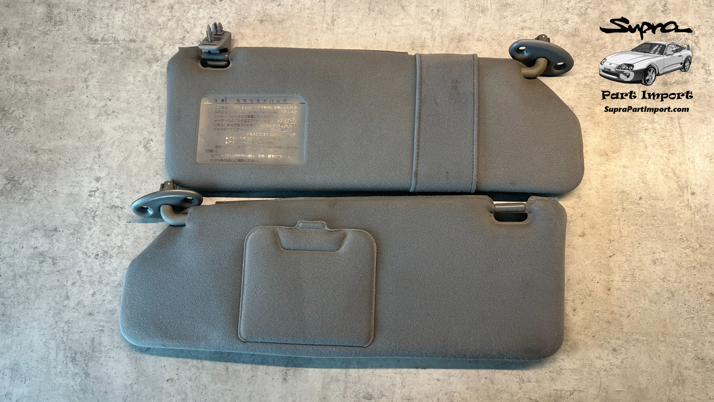 *DISCO* JZA80 Supra Genuine OEM S1 RHD Gray Sun Visor Set (74310-14610-B0 + 74320-14680-B0)