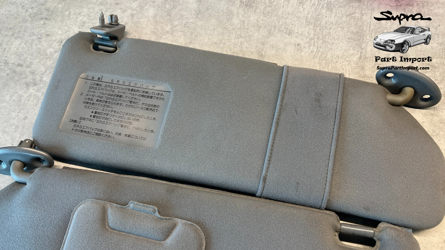 *DISCO* JZA80 Supra Genuine OEM S1 RHD Gray Sun Visor Set (74310-14610-B0 + 74320-14680-B0)