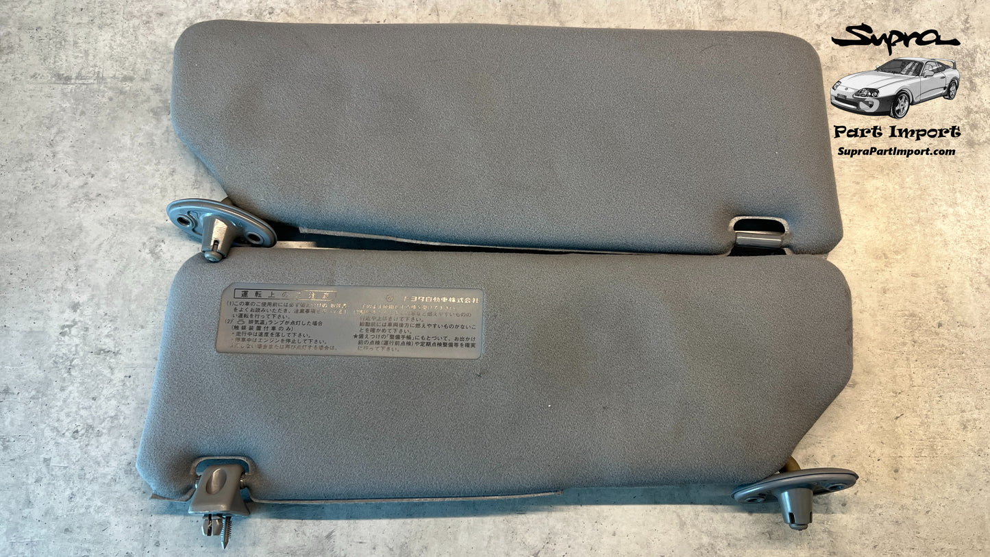 *DISCO* JZA80 Supra Genuine OEM S1 RHD Gray Sun Visor Set (74310-14610-B0 + 74320-14680-B0)
