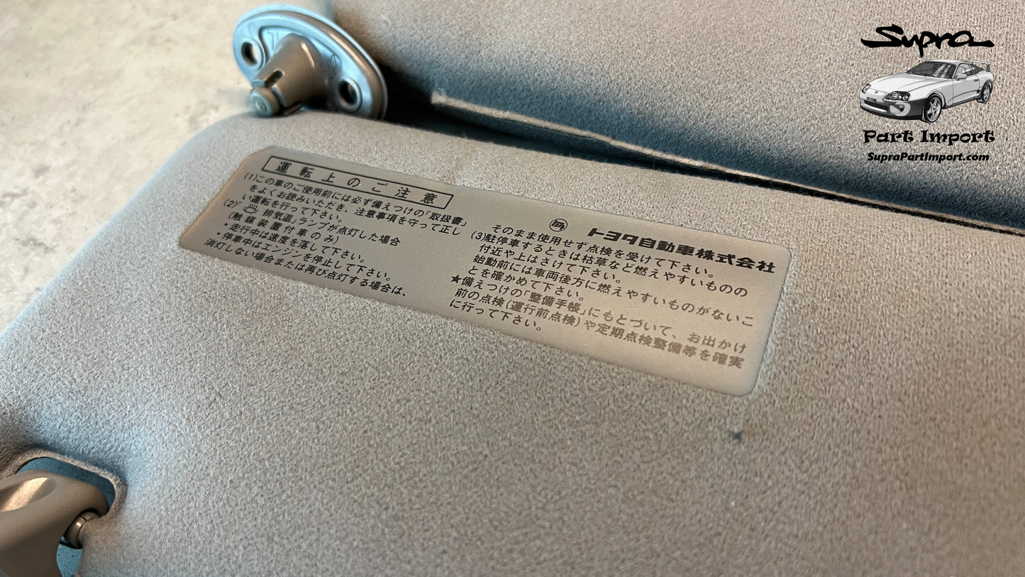 *DISCO* JZA80 Supra Genuine OEM S1 RHD Gray Sun Visor Set (74310-14610-B0 + 74320-14680-B0)