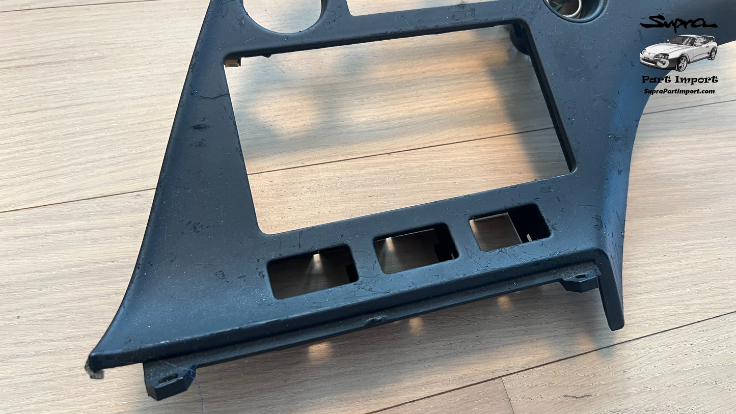 JZA80/MK4 Supra Genuine OEM S1 RHD Radio Panel, Center Instrument Cluster Finish (55405-14120)