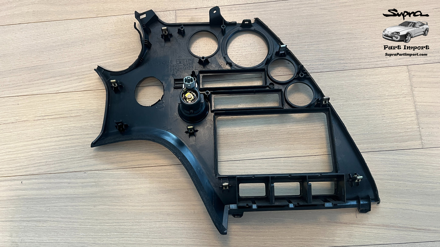 JZA80/MK4 Supra Genuine OEM S1 RHD Radio Panel, Center Instrument Cluster Finish (55405-14120)