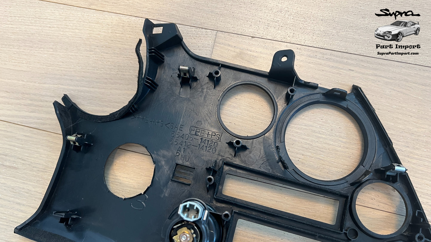 JZA80/MK4 Supra Genuine OEM S1 RHD Radio Panel, Center Instrument Cluster Finish (55405-14120)