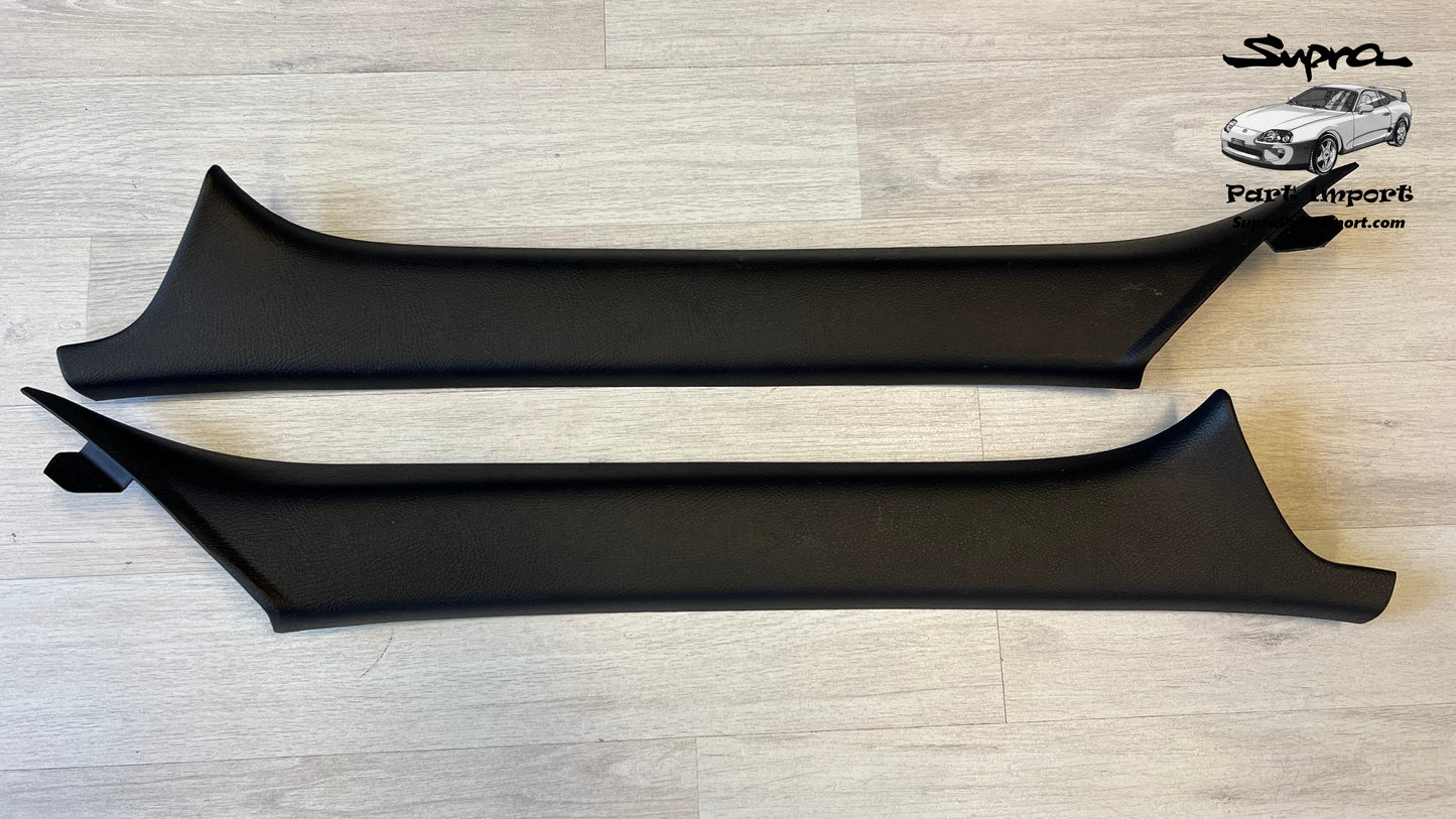 *VERY RARE SET, LHD/RHD* JZA80 Supra Genuine OEM LHD Left+Right Side Targa A-Pillar Trim Set (2 pc.) (62220-14080/62220-14090 + 62210-14080-C0)