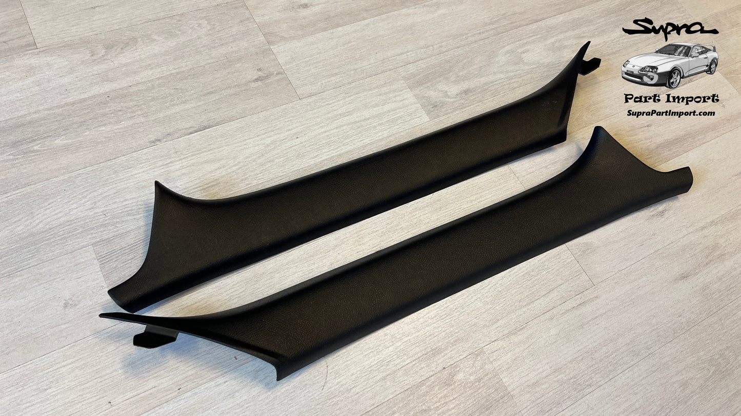 *VERY RARE SET, LHD/RHD* JZA80 Supra Genuine OEM LHD Left+Right Side Targa A-Pillar Trim Set (2 pc.) (62220-14080/62220-14090 + 62210-14080-C0)