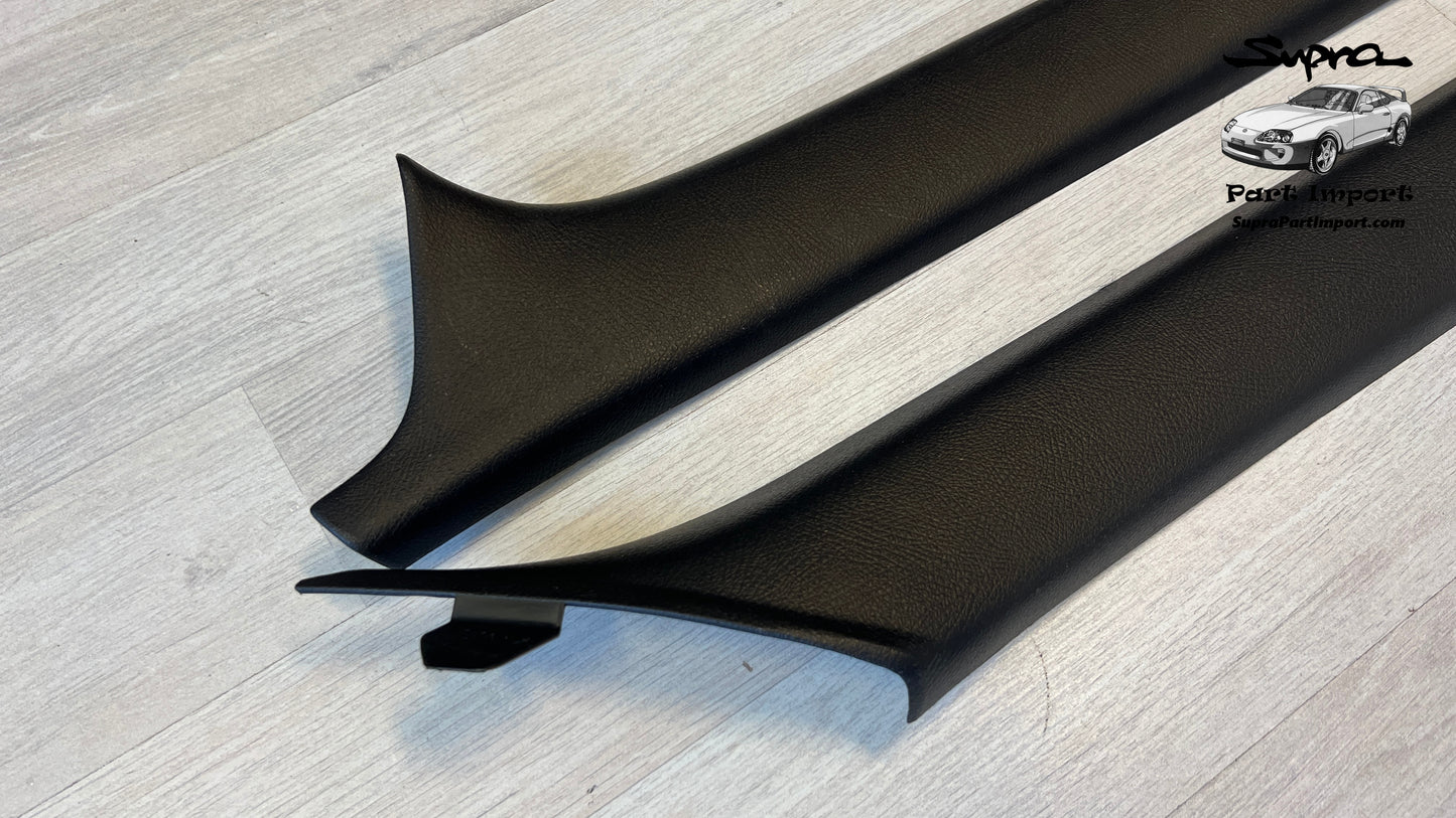 *VERY RARE SET, LHD/RHD* JZA80 Supra Genuine OEM LHD Left+Right Side Targa A-Pillar Trim Set (2 pc.) (62220-14080/62220-14090 + 62210-14080-C0)