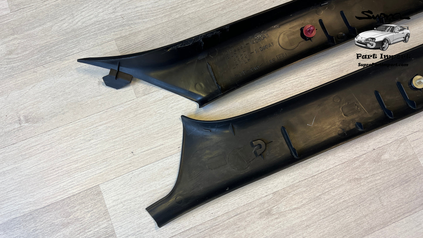 *VERY RARE SET, LHD/RHD* JZA80 Supra Genuine OEM LHD Left+Right Side Targa A-Pillar Trim Set (2 pc.) (62220-14080/62220-14090 + 62210-14080-C0)