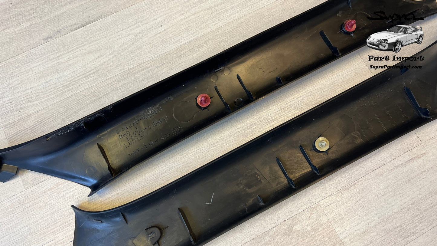 *VERY RARE SET, LHD/RHD* JZA80 Supra Genuine OEM LHD Left+Right Side Targa A-Pillar Trim Set (2 pc.) (62220-14080/62220-14090 + 62210-14080-C0)