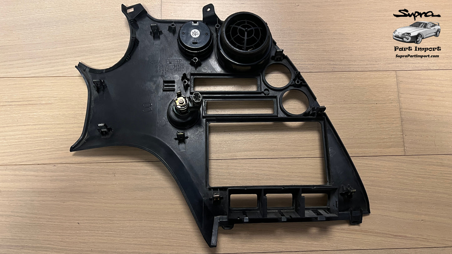 JZA80/MK4 Supra Genuine OEM S1 RHD Radio Panel, Center Instrument Cluster Finish (55405-14120)