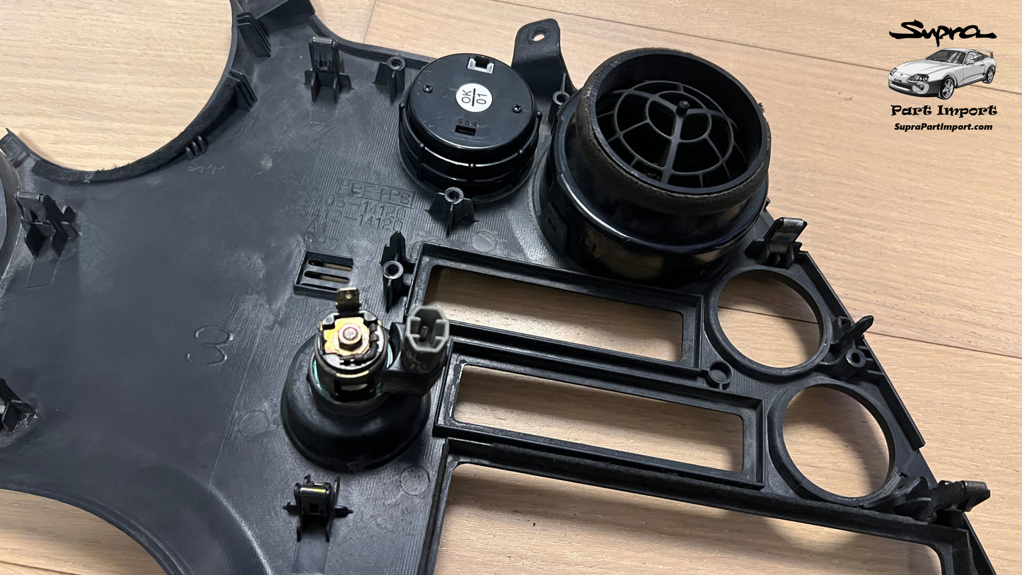 JZA80/MK4 Supra Genuine OEM S1 RHD Radio Panel, Center Instrument Cluster Finish (55405-14120)