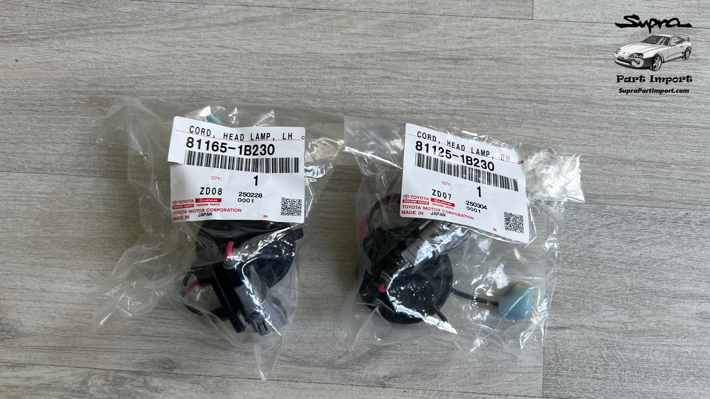 *NEW* JZA80 Supra Genuine OEM Headlight Cord Set (81165-1B230 + 81125-1B230)