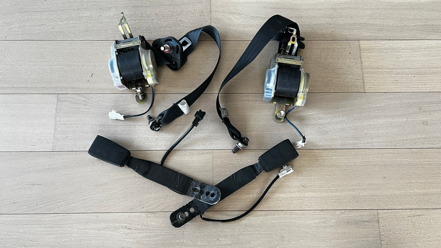 JZA80 Supra Genuine OEM LHD/RHD Front Safety Belt Set + Buckles + Hardware (73220-14481-C0 + 73210-14541-C0)