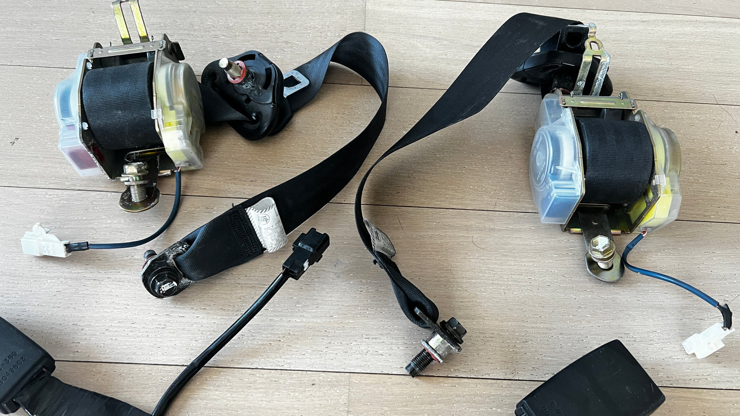 JZA80 Supra Genuine OEM LHD/RHD Front Safety Belt Set + Buckles + Hardware (73220-14481-C0 + 73210-14541-C0)