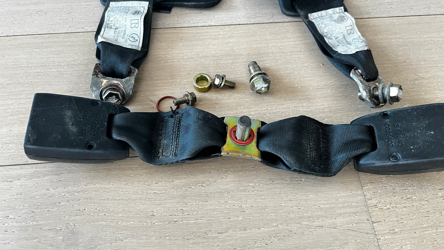 JZA80 Supra Genuine OEM Rear Safety Belt Set + Rear Buckles (73370-14171-C0 + 73360-14291-C0)