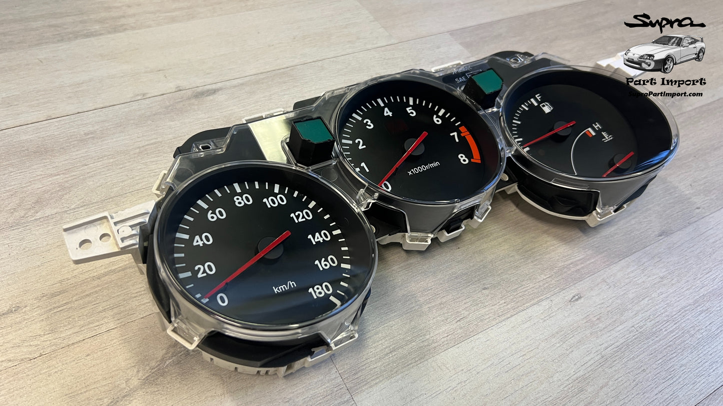 *RARE, LED CONVERTED, MINT* JZA80 Supra Genuine OEM S1 RHD J-Spec Manual Cluster Assembly (83010-1B790)