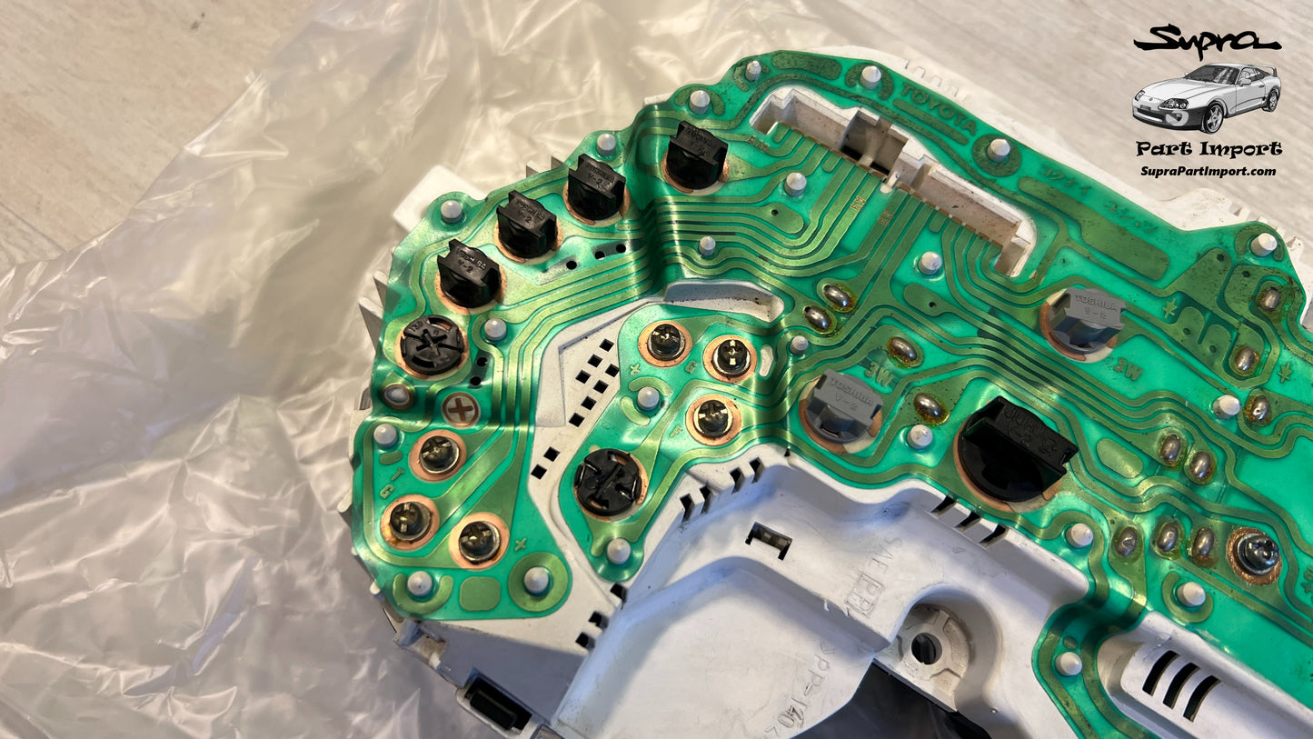 *RARE, LED CONVERTED, MINT* JZA80 Supra Genuine OEM S1 RHD J-Spec Manual Cluster Assembly (83010-1B790)