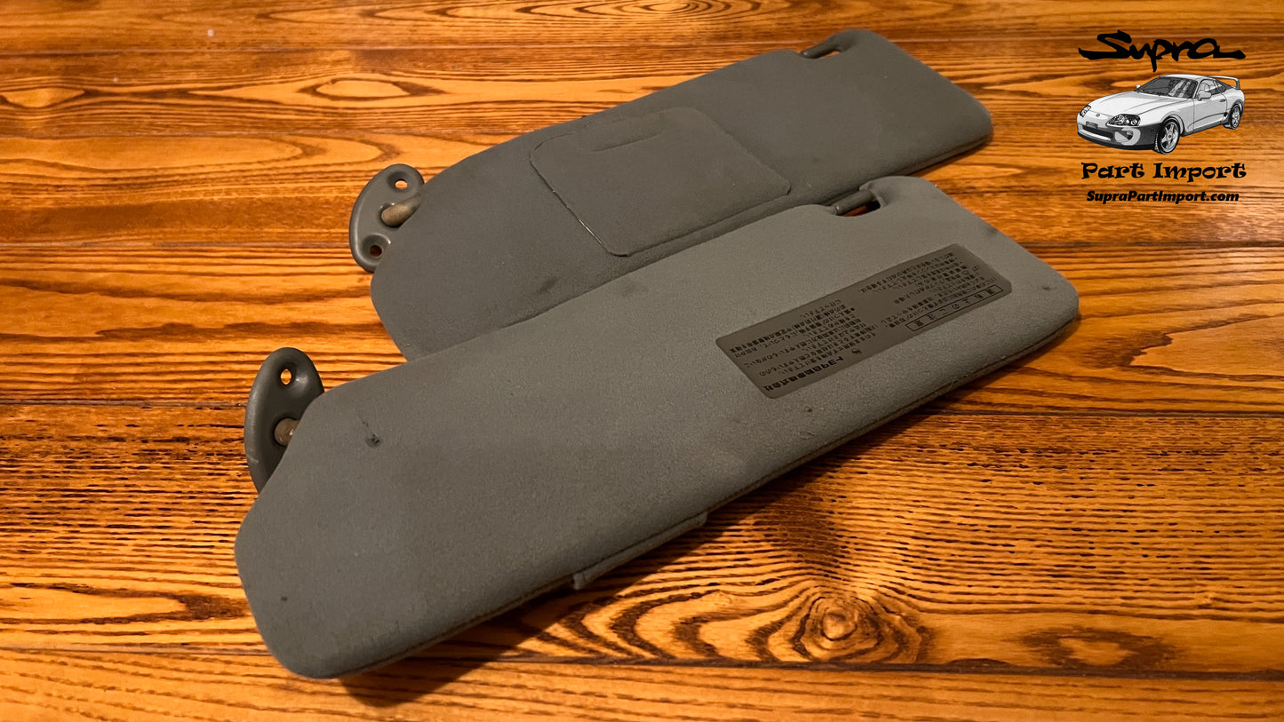 *DISCO* JZA80 Supra Genuine OEM S1 RHD Gray Sun Visor Set (74310-14610-B0 + 74320-14680-B0)