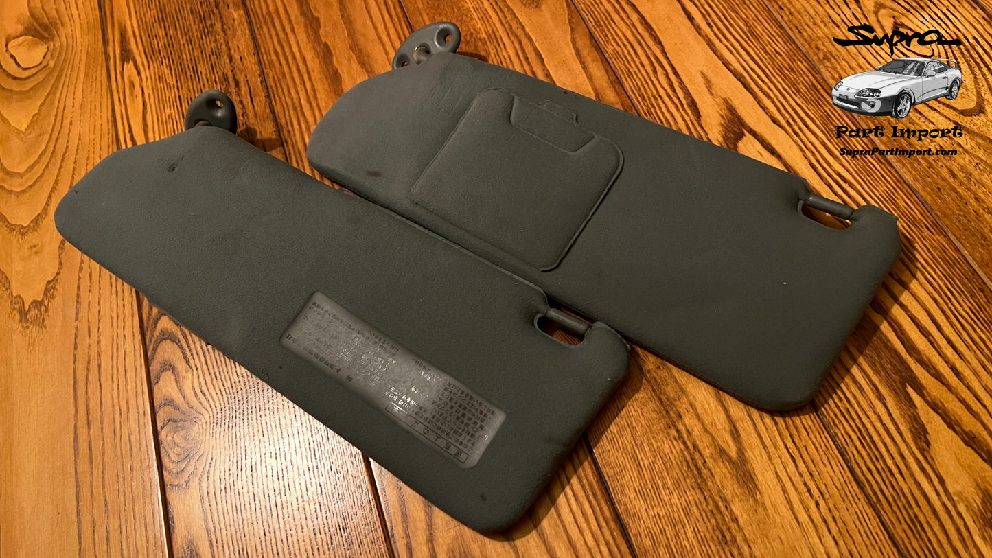 *DISCO* JZA80 Supra Genuine OEM S1 RHD Gray Sun Visor Set (74310-14610-B0 + 74320-14680-B0)