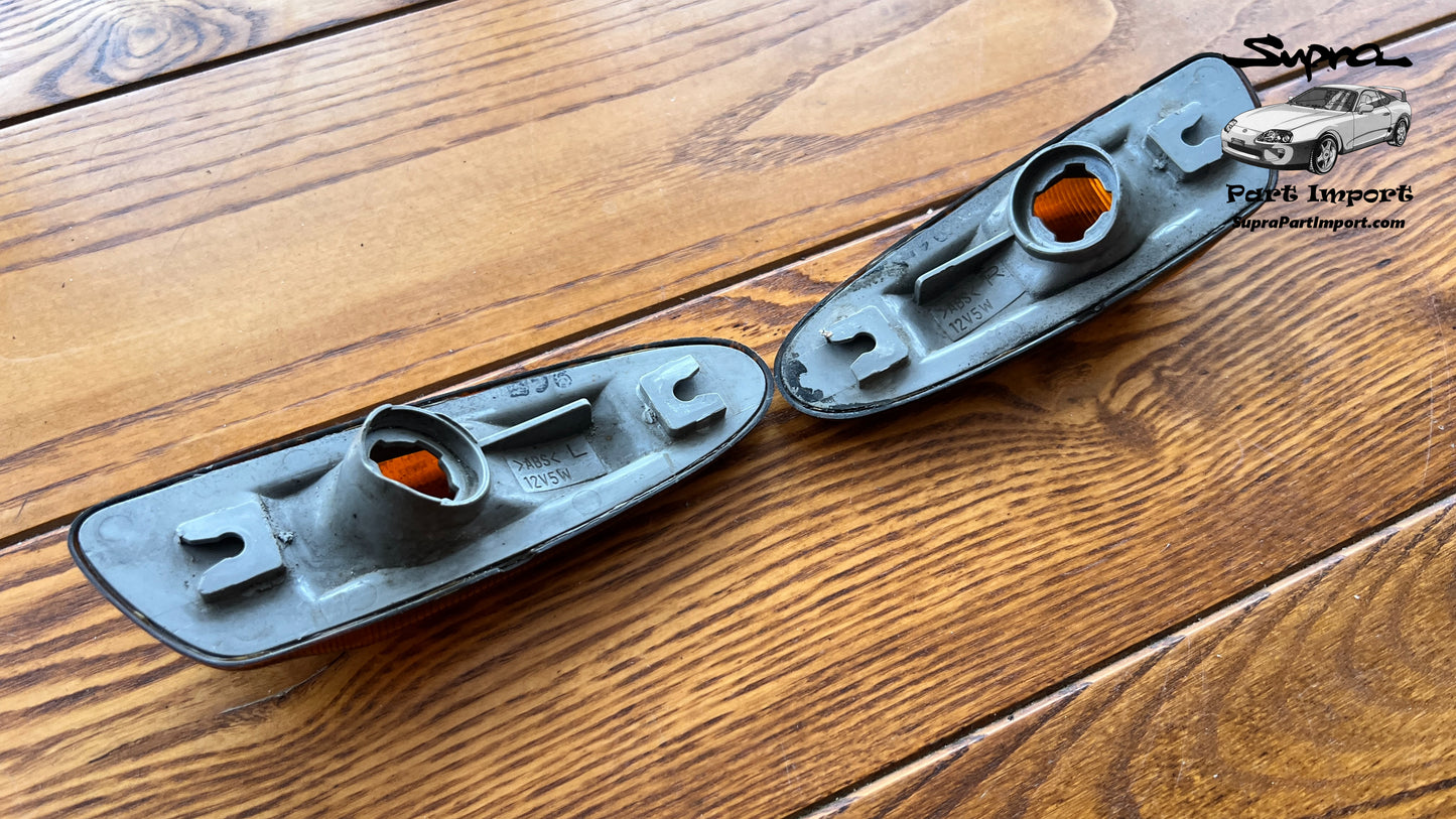 JZA80 Supra Genuine OEM JDM Front Bumper Side Indicators (81731-14180 + 81741-14170)