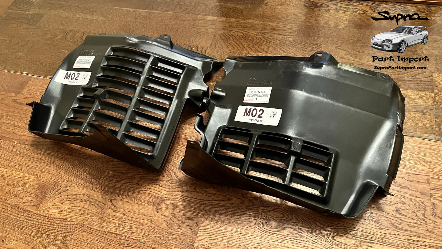 *NEW* JZA80 Supra Genuine OEM Front Fender Splash Shield Set (2 pc.) (53896-14010 + 53895-14010)