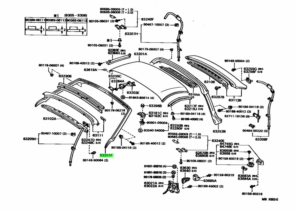 JZA80 Supra Genuine OEM Removable Roof / Targa Front Weatherstrip (63251-14050)