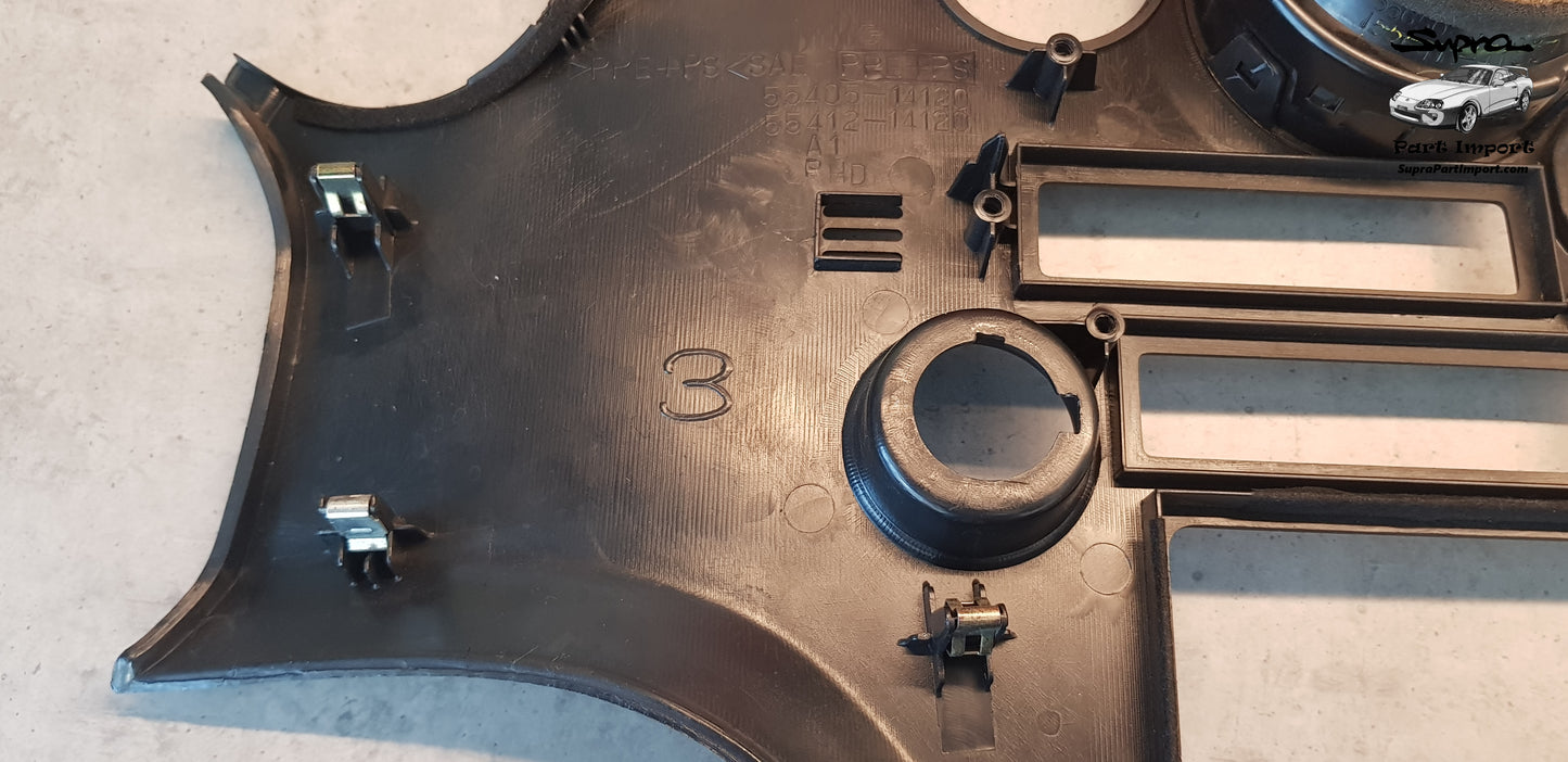 JZA80 Supra Genuine OEM S1 RHD Radio Panel, Center Instrument Cluster Finish (55405-14120)