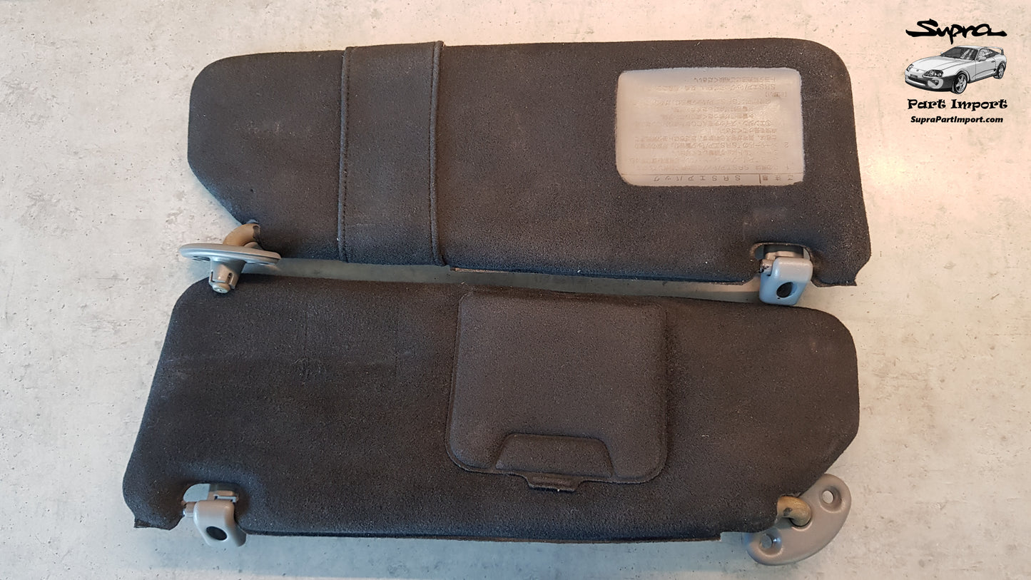 JZA80 Supra Genuine OEM S1 RHD Tanned Black Sun Visor Set