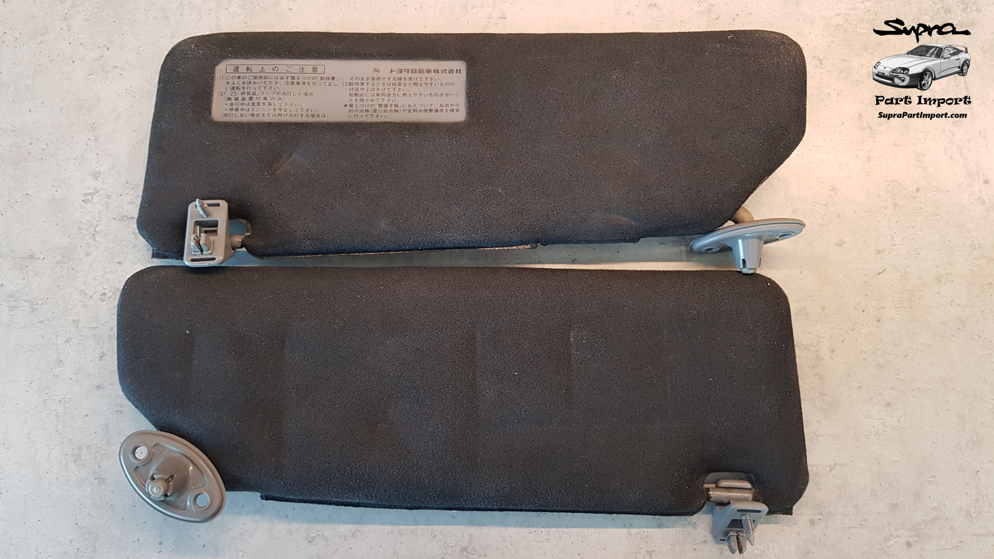 JZA80 Supra Genuine OEM S1 RHD Tanned Black Sun Visor Set