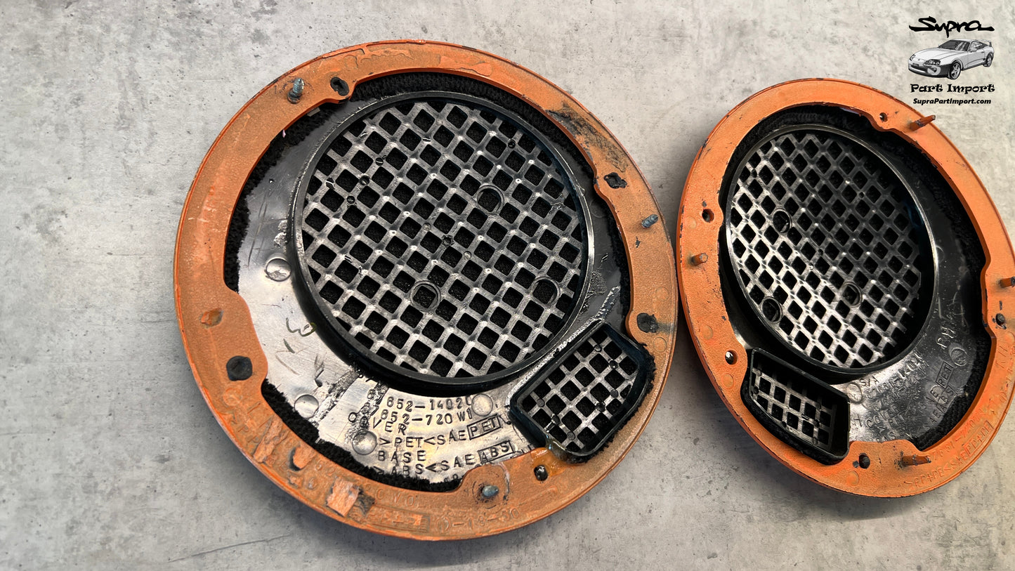 JZA80 Supra Genuine OEM LHD/RHD Door Card Speaker Grille Set + Bezels (67652-14020 + 67651-14020)