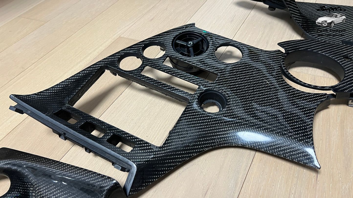 *RARE* JZA80 Supra Series 1 EU/UK-Spec RHD Full Dash Trim Set + Real Carbon Skinning Under Clear Coat