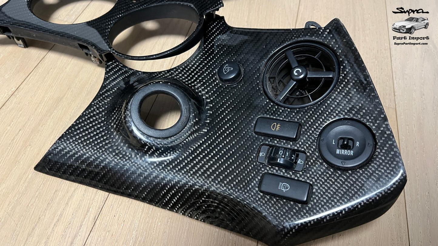 *RARE* JZA80 Supra Series 1 EU/UK-Spec RHD Full Dash Trim Set + Real Carbon Skinning Under Clear Coat