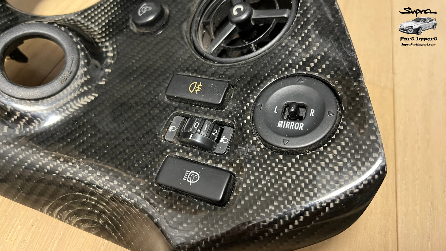 *RARE* JZA80 Supra Series 1 EU/UK-Spec RHD Full Dash Trim Set + Real Carbon Skinning Under Clear Coat