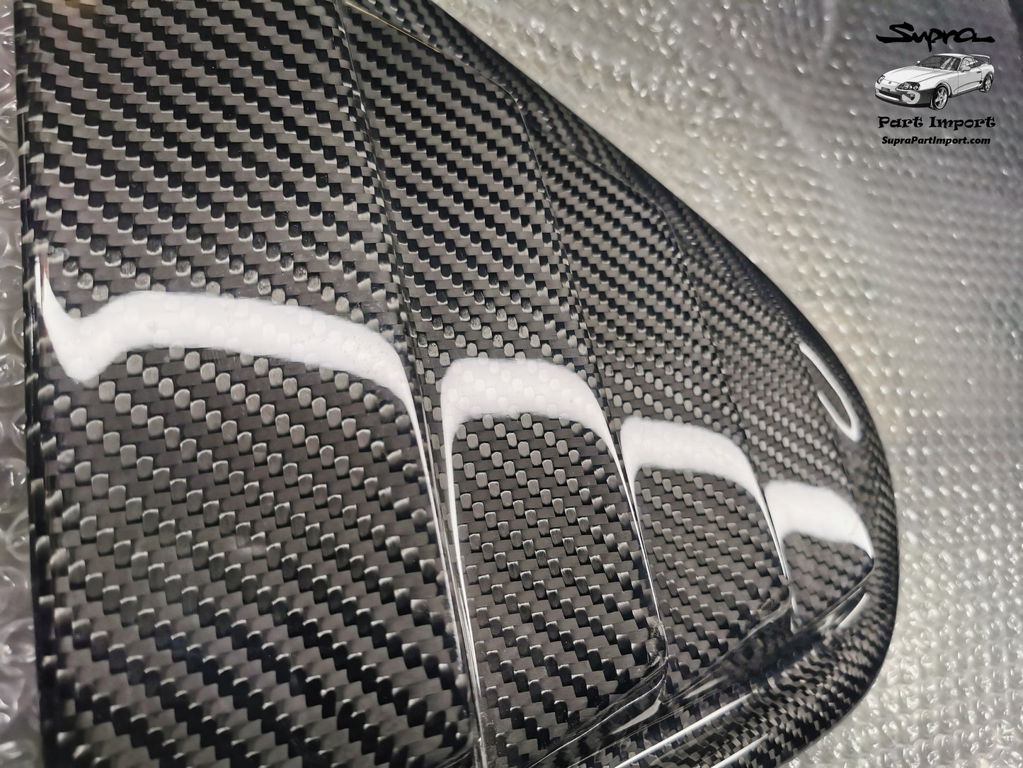 JZA80 Supra Aftermarket N1Composites Gloss 2x2 Carbon Fiber Rear Quarter Window Louvers