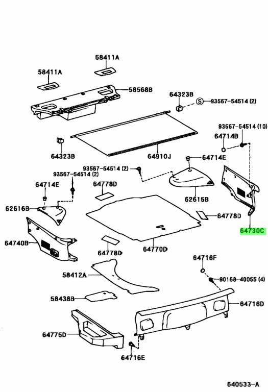 *RARE* JZA80 Supra Genuine OEM LHD/RHD Right Side Trunk Panel (64731-14130-C0)