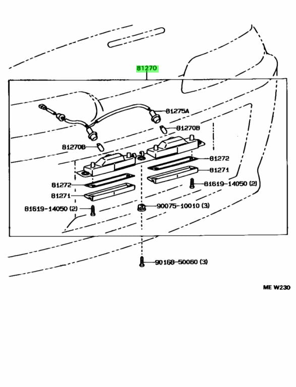 JZA80 Supra Genuine OEM Rear Bumper Licence Plate Light Assembly (81270-24030)